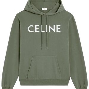 Celine Green Hoodie with White Logo
